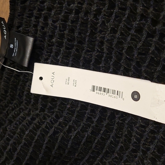 NWT AQUA Bloomingdale's Smocked Velvet Mini Cocktail Dress Black Small - Picture 4 of 5